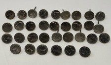 33 VTG HANDCRAFTED JEFFERSON NICKEL 5 CENT COINS UPHOLSTERY TACKS PINS NAILS