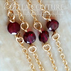 $590 NEW 18K YELLOW GOLD NATURAL GARNET VICTORIAN CHARM PENDANT 18" ADJ NECKLACE — photo 5