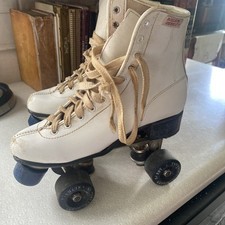 Vintage Roller Derby White Roller Skates Women's Size 8