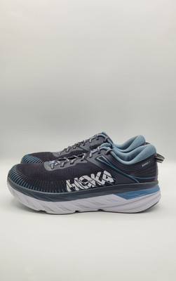 HOKA Bondi 7 Men's 10 Blue Running Shoes Cushioned Comfort Trainer EU 44