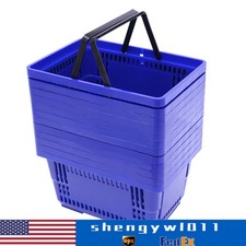 12x Shopping Baskets With Handles Retail Store Supermarket Baskets Stackable NEW