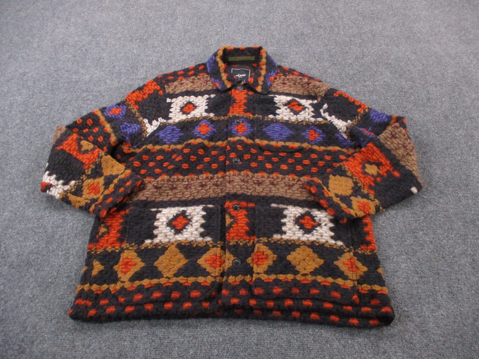 Todd Snyder Jacket Mens 2XL Aztec Print Sweater Colorful Sherpa Jacquard Loop
