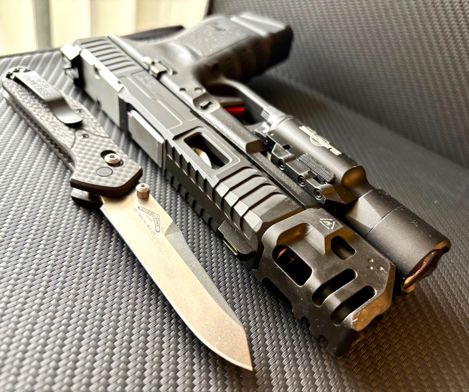 Compensated Glock Zaffiri Slide + Threadless Compensator For Glock 19 Gen 3 Full G19 ...