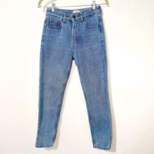 Lioness Women's High Rise Straight Leg Jeans S Light Blue 100 Cotton 27" Inseam