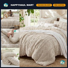 Boho Tufted Comforter Set King - Beige Bedroom Decor, Soft Bedding Set