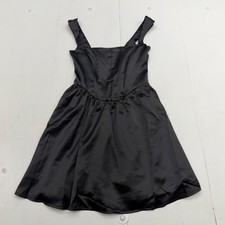 Wild Fable Dress Womens S Black Square Neck Satin Smocked Fit & Flare Mini Party