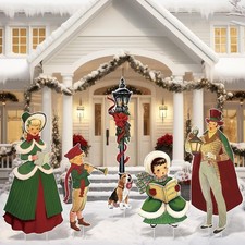 5 Set Large Vintage Christmas Family Carolers Yard Signs Xmas Outdoor Lawn
