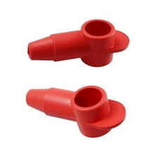 2PCS 5/16" Silicone Battery Terminal Covers for 8-2 AWG Wire, Insulated Red