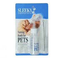 Puppy Feeding Milk Bottle Nipple Brush Hand Nurser Kit Small Cat Animal Sleeky