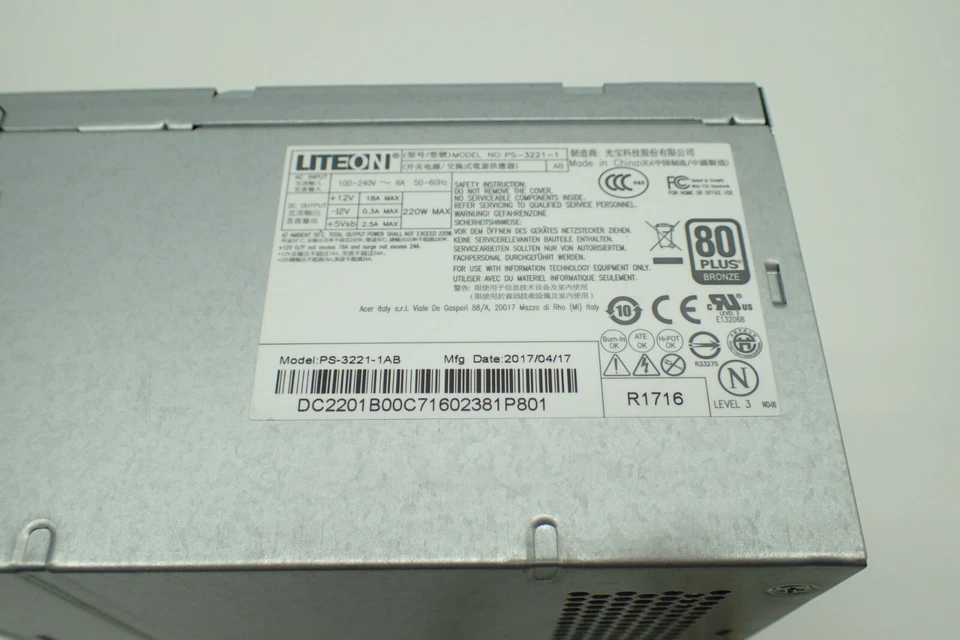 Acer M4640G Series 220W Power Supply OEM LiteOn PS-3221-1 FSP FSP220-30AGBAA - Image 2 of 4