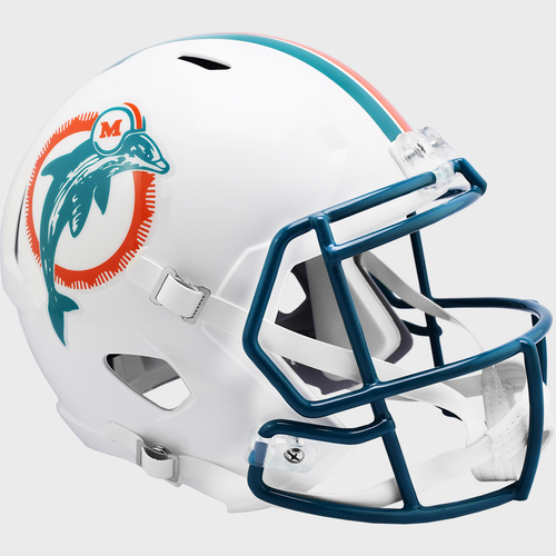 MIAMI DOLPHINS 1980-1996 NFL Riddell THROWBACK Replica Football Helmet - Picture 3 of 3