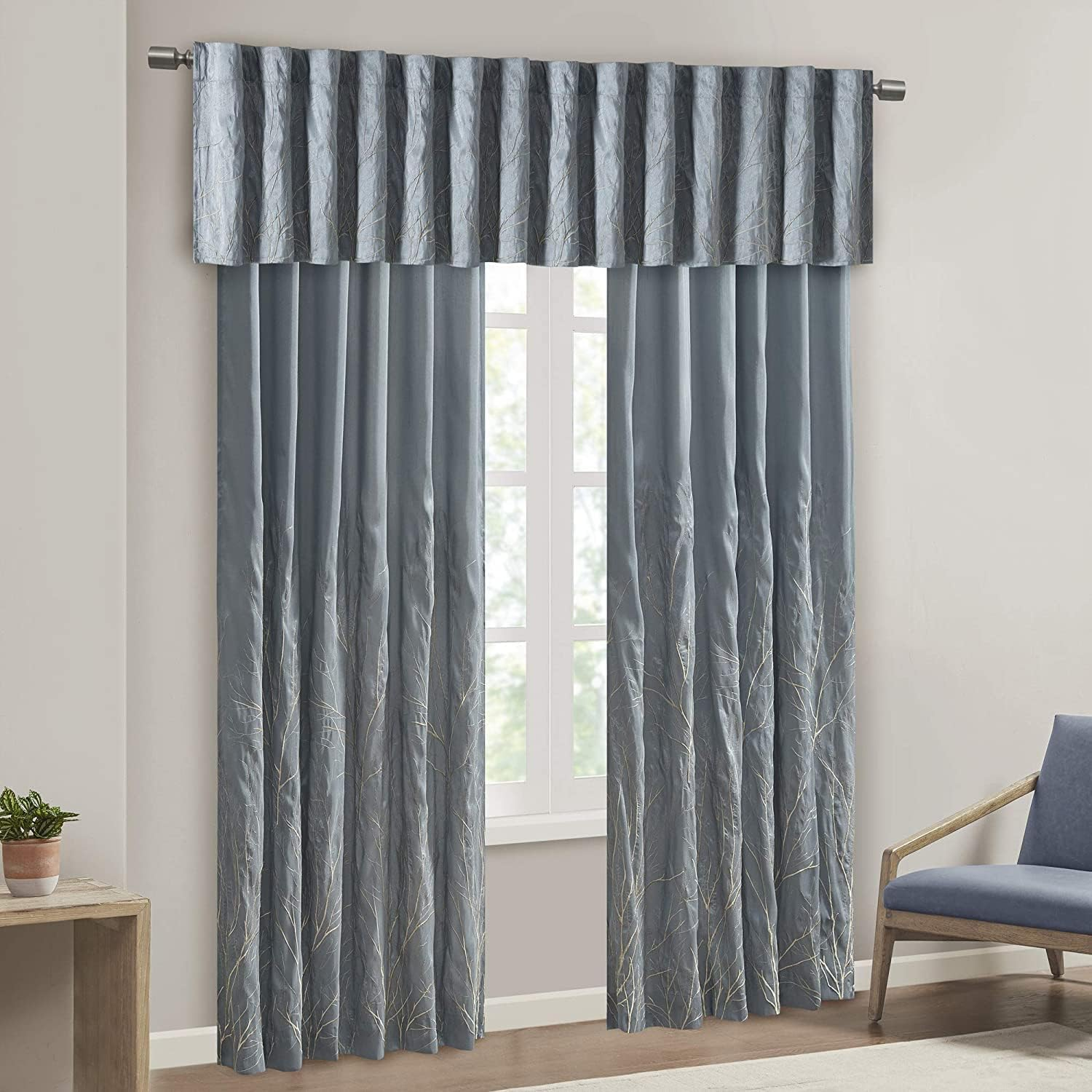 Embroidered Andora 95-Inch Elegant Window Curtain Panel