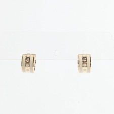 Coach Signature Enamel Hoop Earrings In Gold/Chalk With Dust Bag