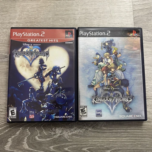 Kingdom Hearts 1 &2 Shiny/Holo First Print, PS2 CIB Black Label Complete Lot🔥