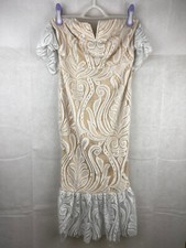 Pretty Little Thing Dress UK 12 Lace Beige Party Fishtail