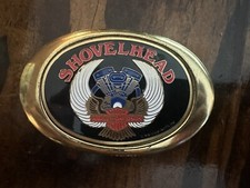 Harley-Davidson "Shovelhead" model motorcycle brass belt buckle/made in USA/1979