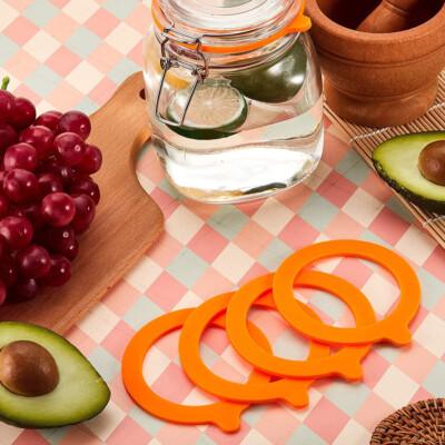 8-Pack Silicone Mason Jar Gaskets - Replacement Seals For Regular Mouth Canning Lids