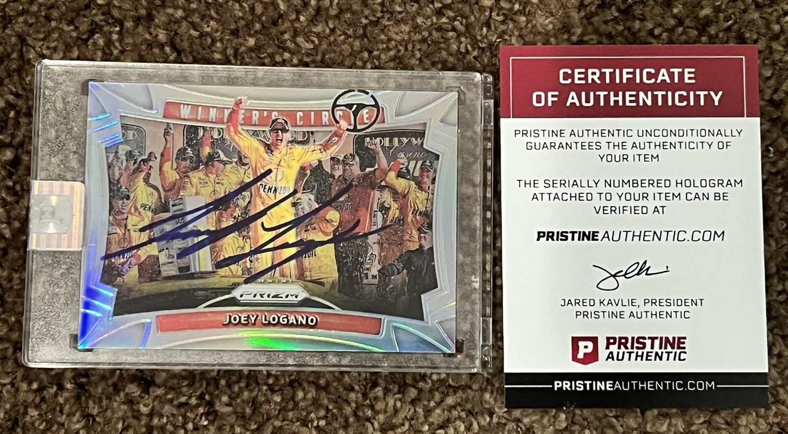 JOEY LOGANO Signed 2016 Panini Prizm Winners Circle NASCAR PA Authentic ...