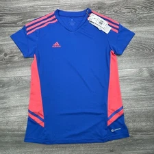 Adidas Soccer Jersey Womens Small Blue Pink Predator Football Sports Athletic