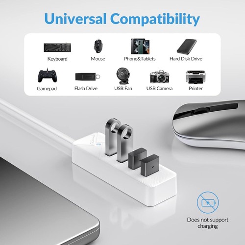 4-Port USB 3.0 Hub mit USB-C – 5 Gbit/s High-Speed | Plug & Play für Laptop & PC - Picture 12 of 41
