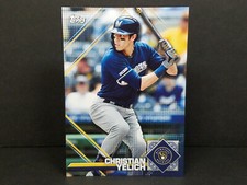 2020 Topps Heritage #7 Christian Yelich, Brewer - MLB Sticker Collection Preview