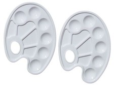 2 Pack Artist Plastic Palette for Oil, Acrylic, Watercolor Paints, 10 Sections