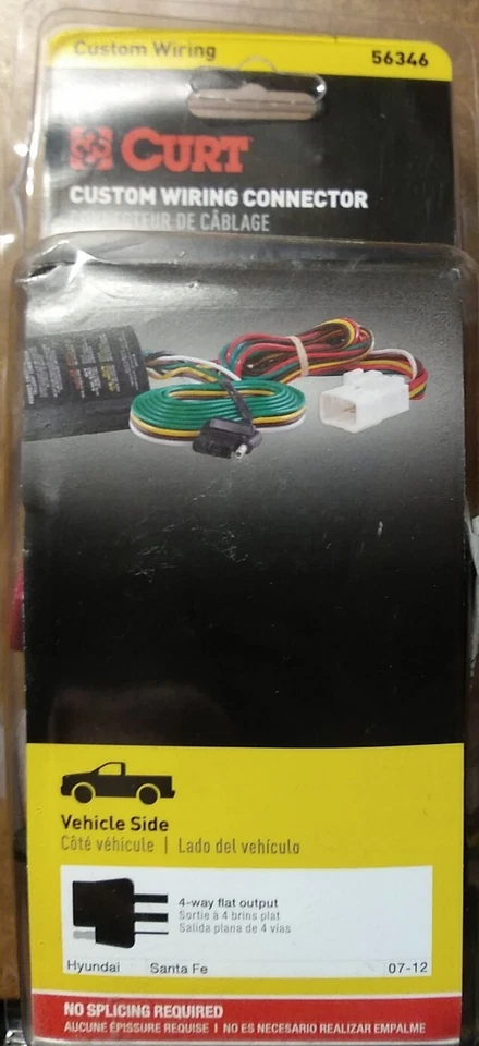 Conector de cableado personalizado Curt 56346 para Hyundai Santa Fe 2009-12 Foto 2 de 4