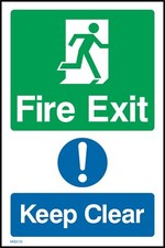 Fire Exit Keep Clear  Sign or Sticker - All Sizes (MISC13)