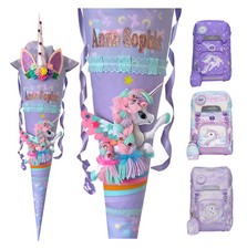 Schultüte  passend Unicorn Princess Purple, Einhorn Schulranzen,für Mädchen,Name