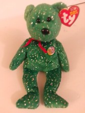TY Beanie Baby Decade the Bear Green Version 8" Tall Retired Mint With All Tags