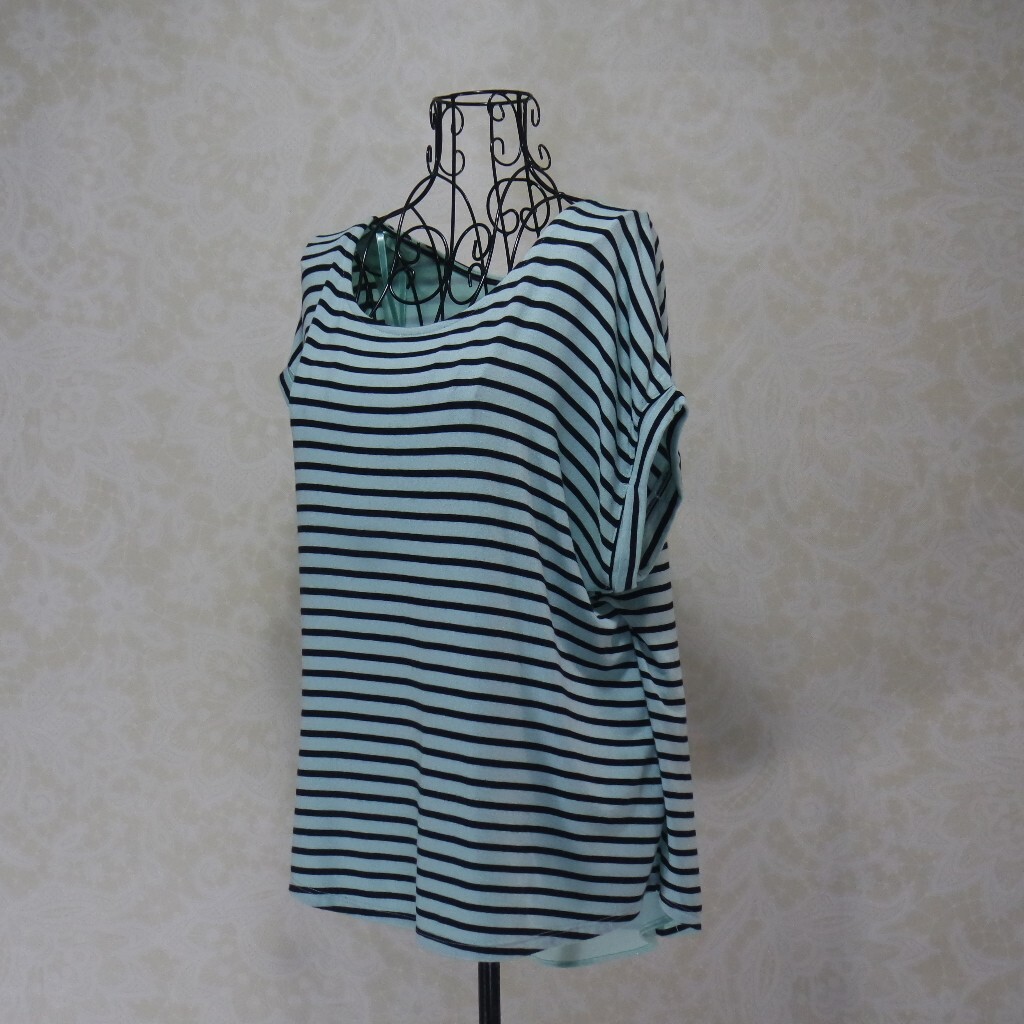 Apt.9 Blue Striped Split Layered Back Blouse - image 7