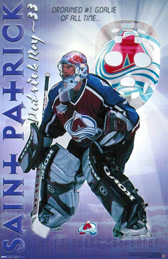 SPORTS POSTER WAREHOUSE Patrick Roy SAINT PATRICK Vintage 2001 Original Colorado Avalanche 22x34 POSTER
