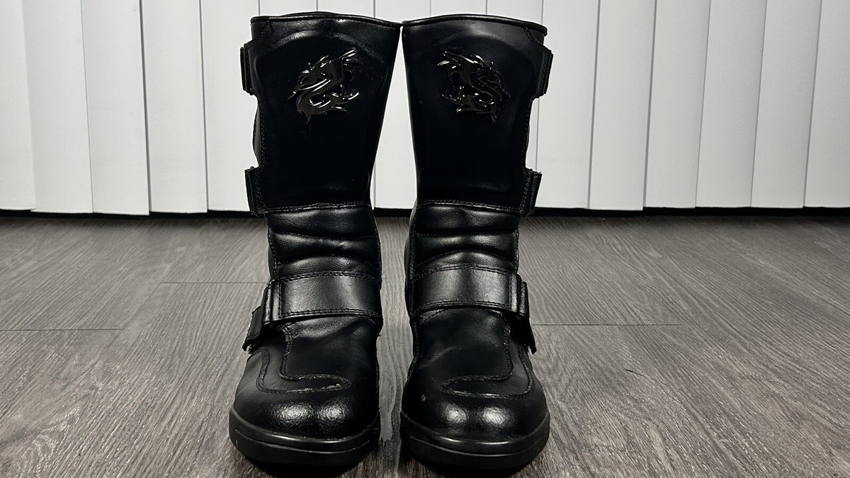 Arlen Ness Black Madif Motorcycle Racing Boots Size 42/9-9.5