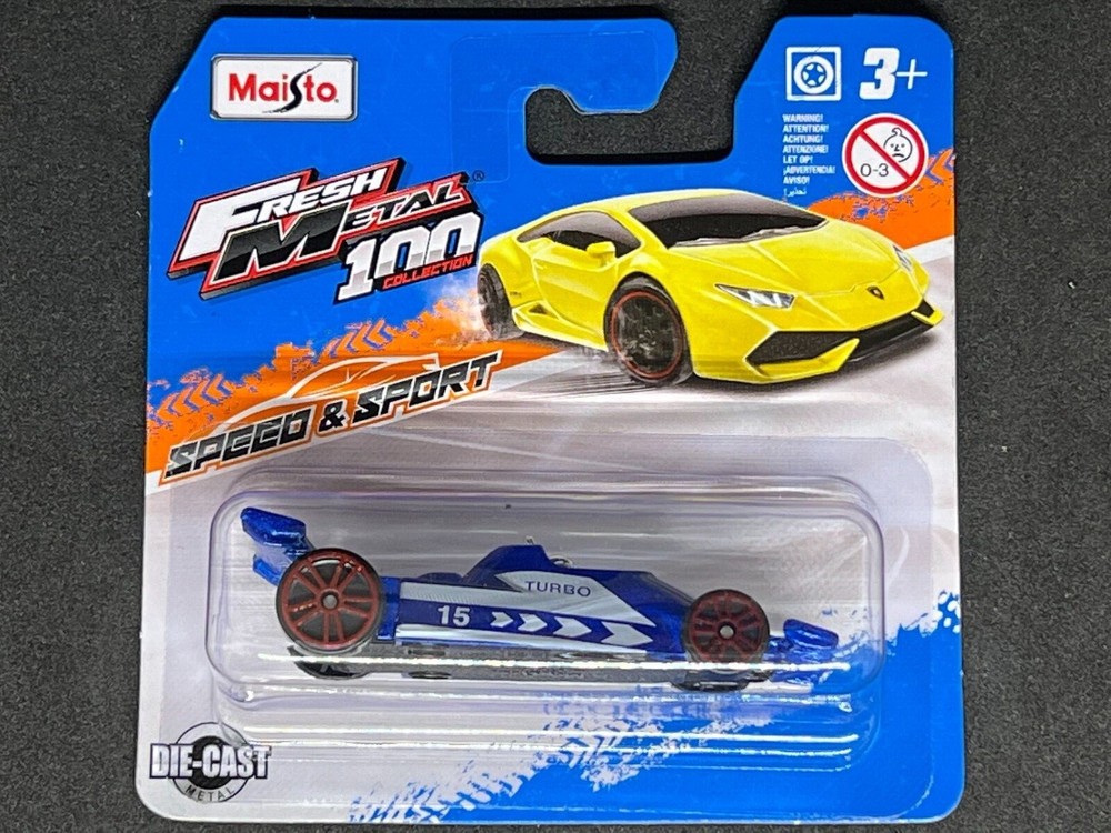 Maisto FRESH METAL 100 Collection Speed & Sport Blue Turbo Race Car