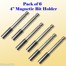 6 Pcs Magnetic Bit Extension Holder 4" Extend Socket 1/4" Hex Shank Power Drill