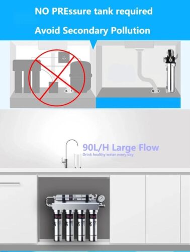 5 Stage Stainless Steel Home Kitchen Ultrafiltration Water Filter Purifier - Picture 11 of 16