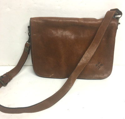 Patricia Nash British Tan Leather Shoulder/Crossbody Bag w/Flap 100% Leather !!