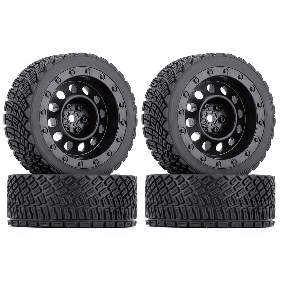 4PCS 12mm Hex 67mm RC Car Rubber Tires Wheel Rim for 1/10  HPI WR8 HSP 94177 Car - Image 2 of 4