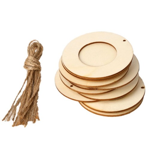 10pcs/set Wooden Round Photo Frame Hanging DIY Handmade With Ropes eBay