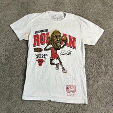 Chicago Bulls Shirt Mens Small White Dennis R...
