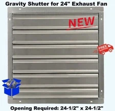 Gravity Shutter for 24" Exhaust Fan Wall Mount Galvanized Frame Rear-Flanged NEW