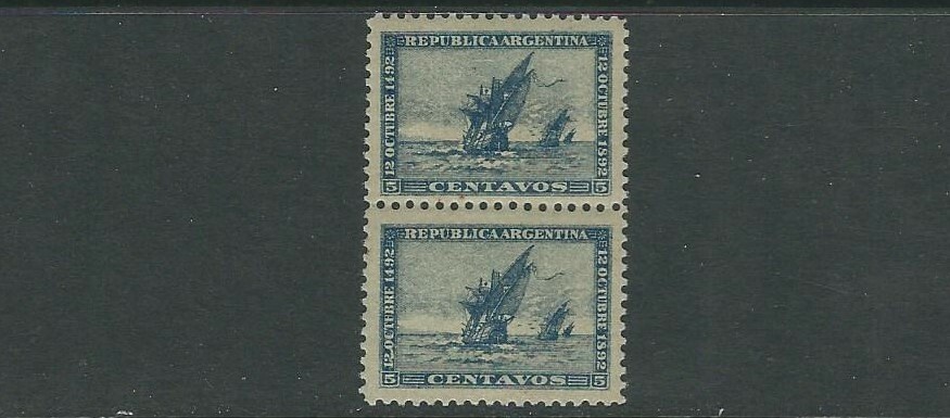 2個セット ARGENTINA 1892 SANTA MARIA NINA PINTA (Scott 91) F/VF MNH pair z20