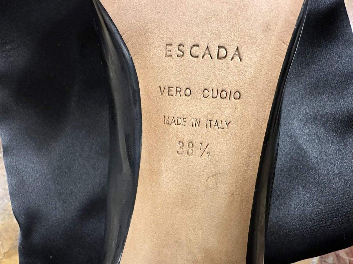 Escada Vintage Black Patent Leather Pumps Sz 38.5 | eBay display picture 1