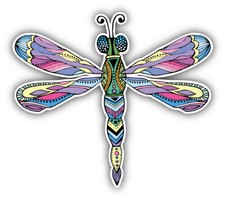 Cheerful Dragonfly Car Bumper Sticker Decal
