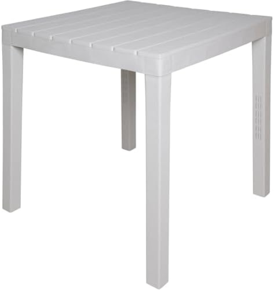 Dmora - Tavolo da esterno Vicenza, Tavolo quadrato da giardino, Tavolino fisso i
