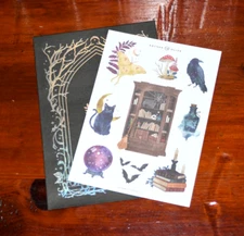Archer & Olive Sticker Sheet Ravens and Books Journaling ONE sheet Halloween