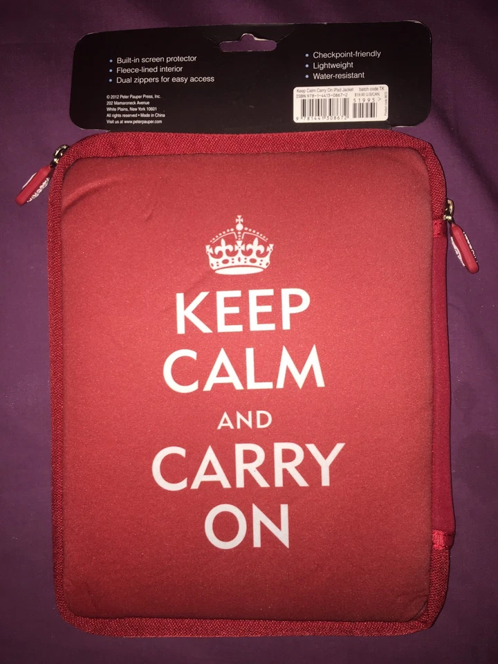 NeoSkin Neoprene Jacket W/ Built-In Screen Protection Fits iPad 2 Keep Calm Logo - Image 2 of 3