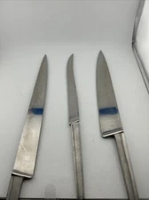 Mid-Century Arthur Salm Stainless Steel Knife 3 Set Lot Austria Vtg 17" 15" 13"