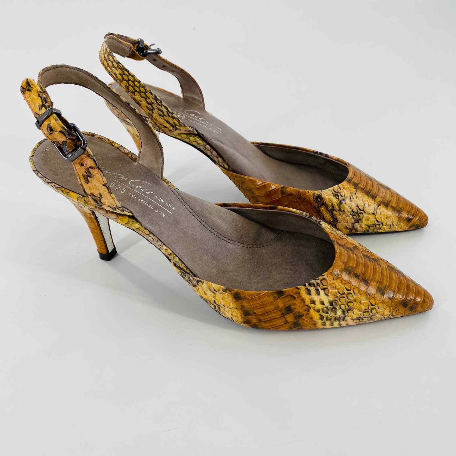 Sling Back Pump Snakeskin Heels Size 