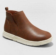 NEW Cat & Jack Boys' Abram Side Zip Casual Sneakers Brown Size 6